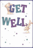 Bursting with cheerful optimism, this get well card captures the positive, nurturing essence of Brockley life. At its heart, an adorable teddy and a spirited puppy seem to leap off the page, their arms and paws wrapped playfully around bold, jewel-toned letters that spell 'Get Well'. The indigo and teal hues create a striking effect against a creamy, sunlit background, while floating stars in violet and blue lend the scene a whimsical, hopeful quality-much like wildflowers glimpsed during a walk on Wickham Gardens. The artists' attention to tactile detail, with soft fur textures and loving expressions, invites feelings of closeness and comfort. Every aspect, from the friendly font to the embracing animals, is tenderly crafted, evoking that special touch found in every Brockley Flowers bouquet. This card offers genuine kindness-a heartfelt remedy for recovery, perfectly suited to brighten a neighbour's day or send warmth across Brockley's leafy avenues.